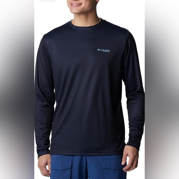 Men’s Columbia Omni Shade Long Sleeve T Shirt Sise Small Navy New with Tags - Picture 1 of 7